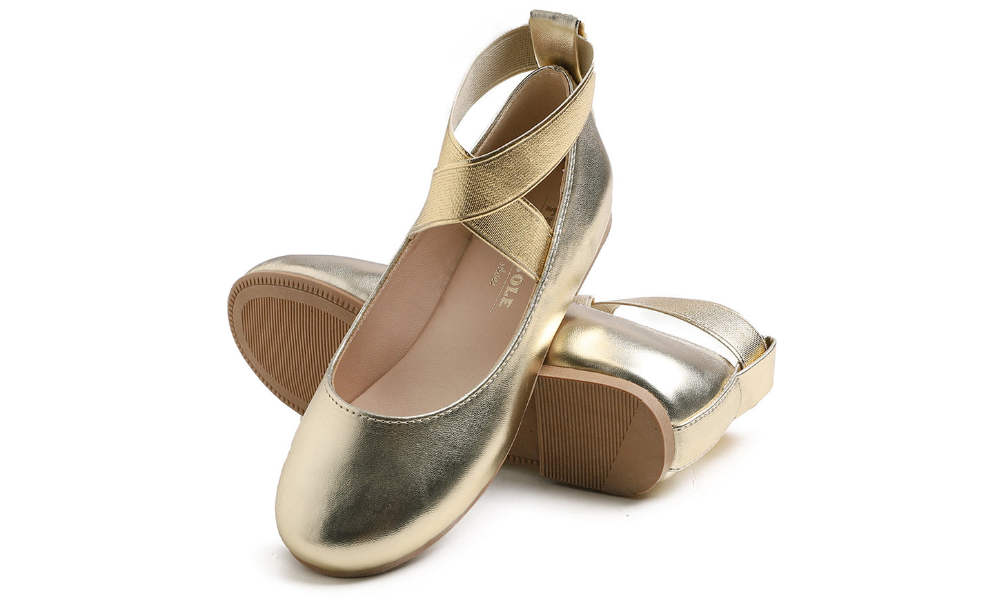 Feversole Girls Cute Dress Mary Jane Shoes Soft Party Holiday Ballet Flats Ankle Strap Vegan Leather