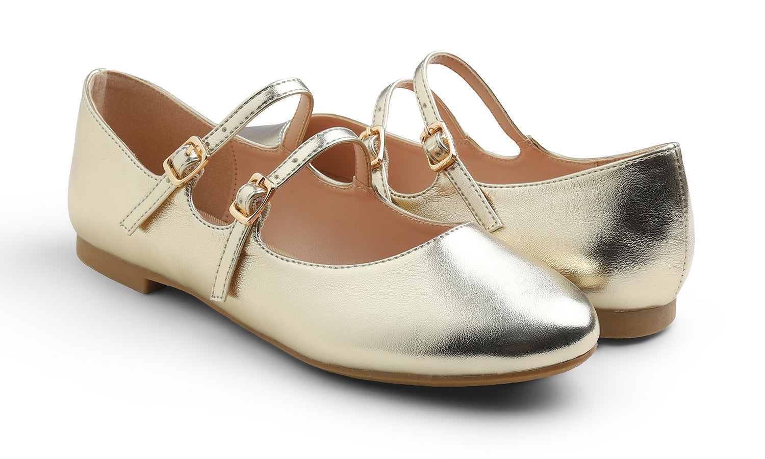 Feversole Mary Jane Flat - Gold