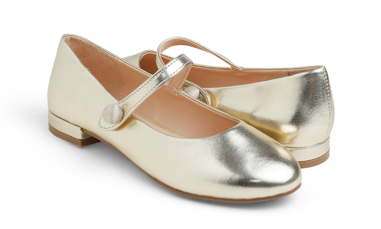Feversole Slip-On Flat - Gold
