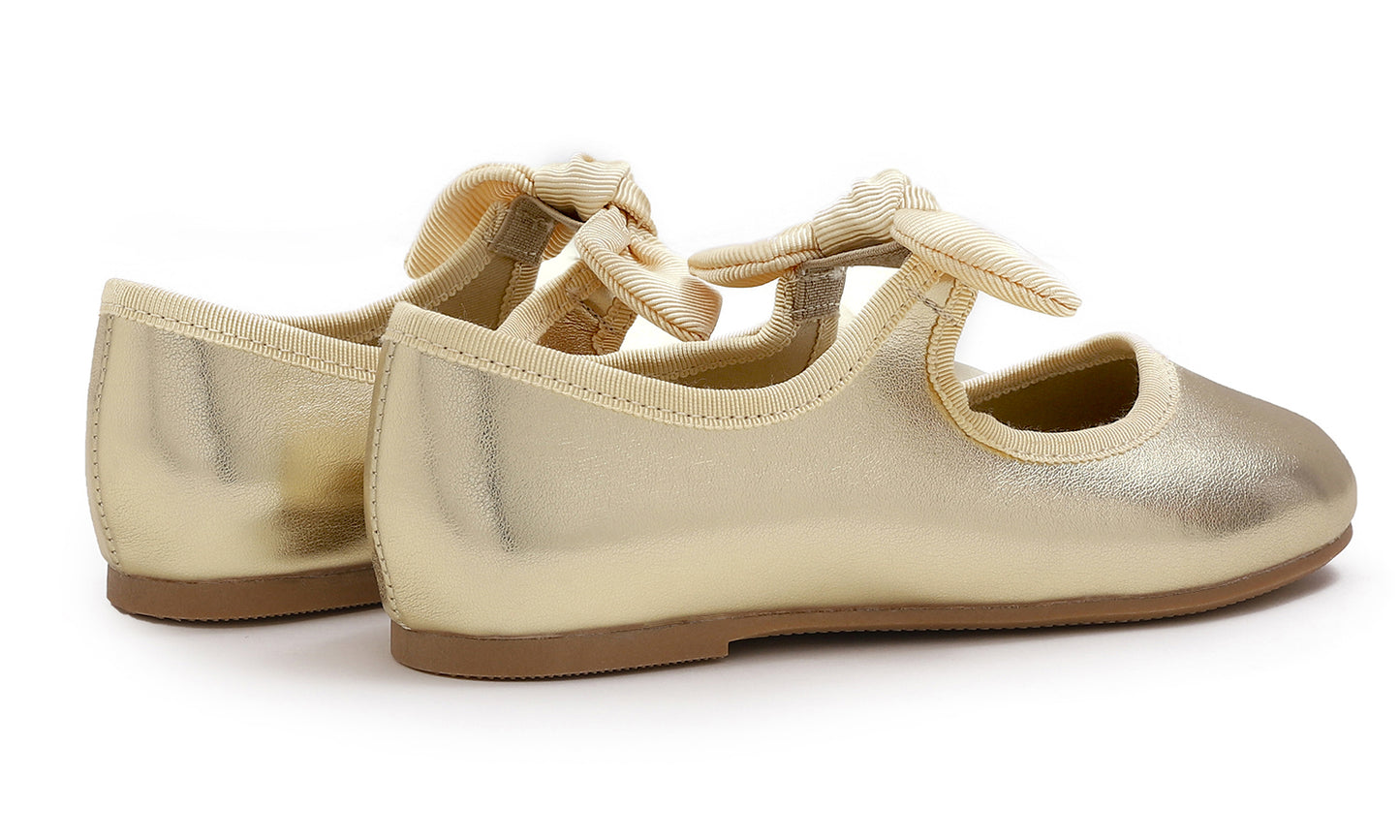 Feversole Girls Cute Dress Mary Jane Shoes Little Kids Casual Buckle Strap Flats Vegan Leather Bow Elastic