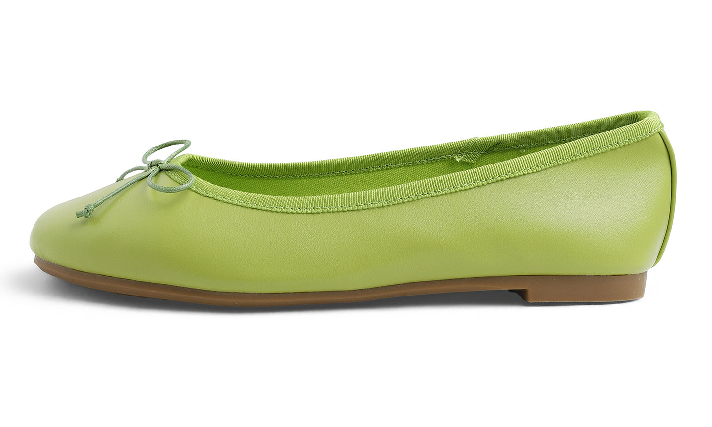 Feversole Women's Bow Tie Fashion Dress Slip On Shoes Round Toe Ballet Flat Vegan Leather
