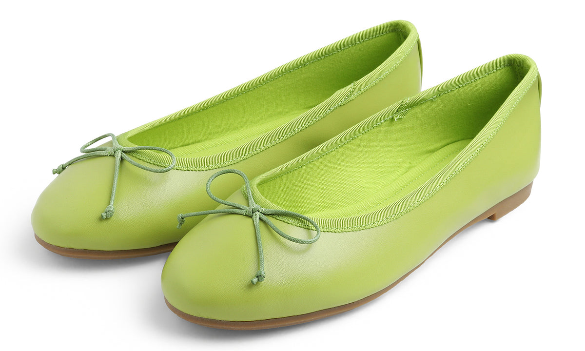Feversole Women's Bow Tie Fashion Dress Slip On Shoes Round Toe Ballet Flat Vegan Leather