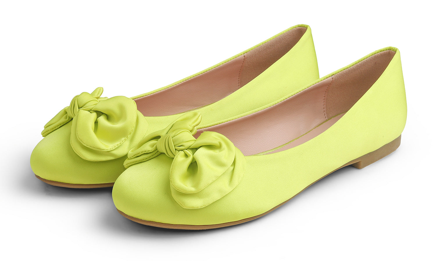 Feversole Women's Round Toe Soft Cute Dress Ballet Flats Satin