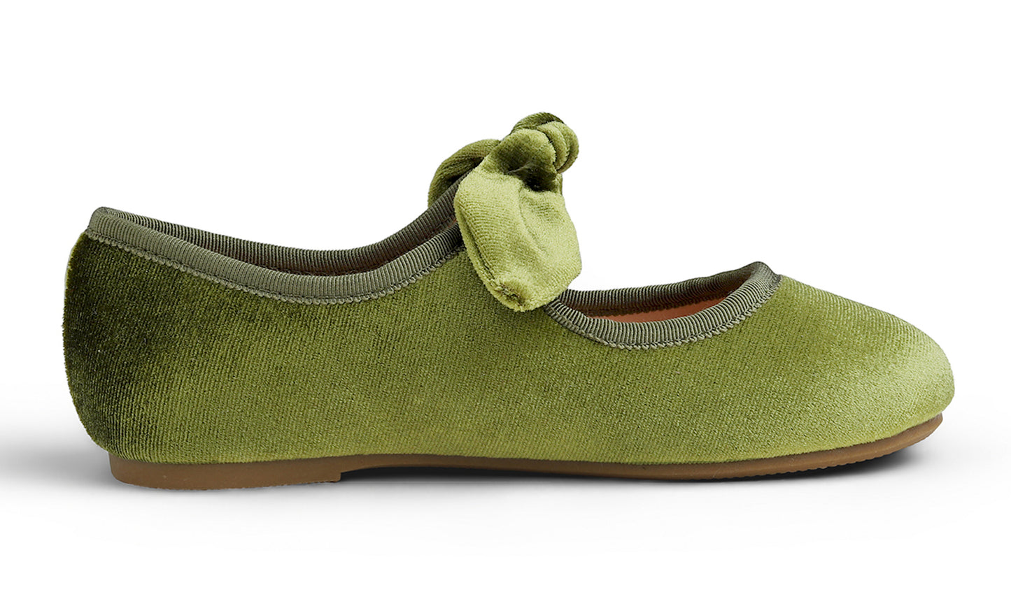 Feversole Girls Cute Dress Mary Jane Shoes Little Kids Casual Buckle Strap Flats Velvet Bow Elastic