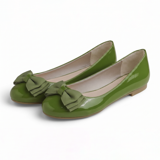 Feversole Women's Round Toe Cute Bow Trim Ballet Flats