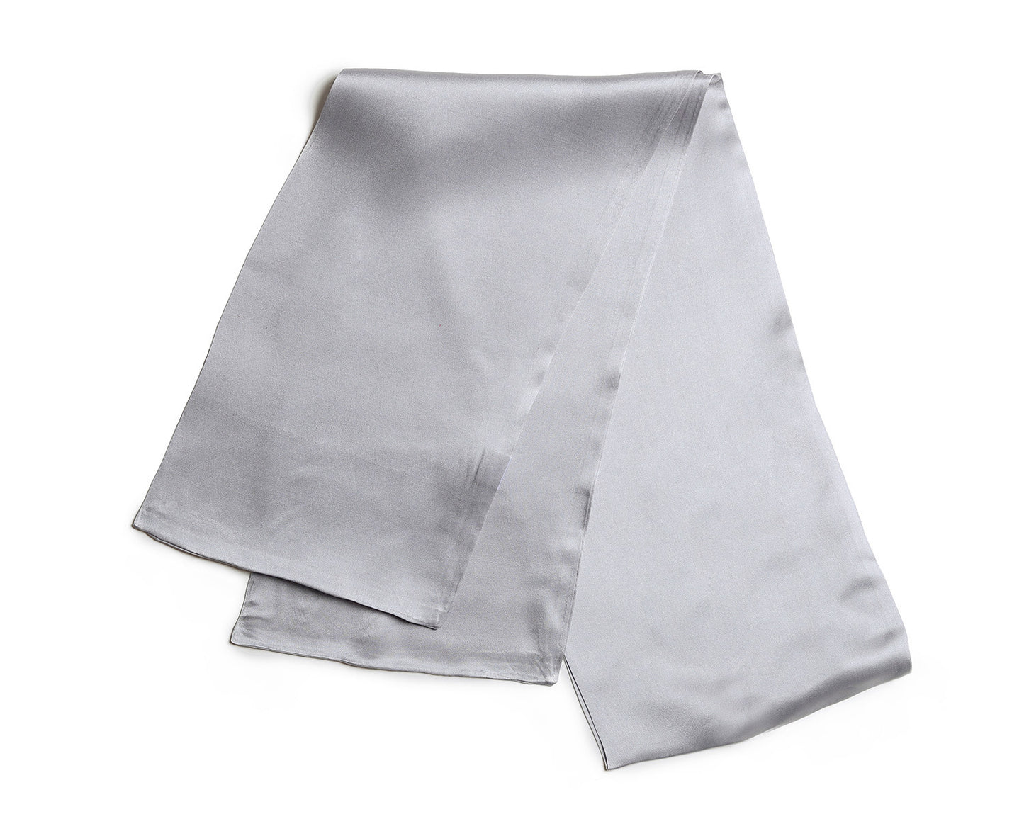 BREEZE NOUTHERLY Women's 100% Pure Mulberry Silk Scarf Double Sided Rectangle Tie Head Neck Waist Strip -17X150 Solid Grey