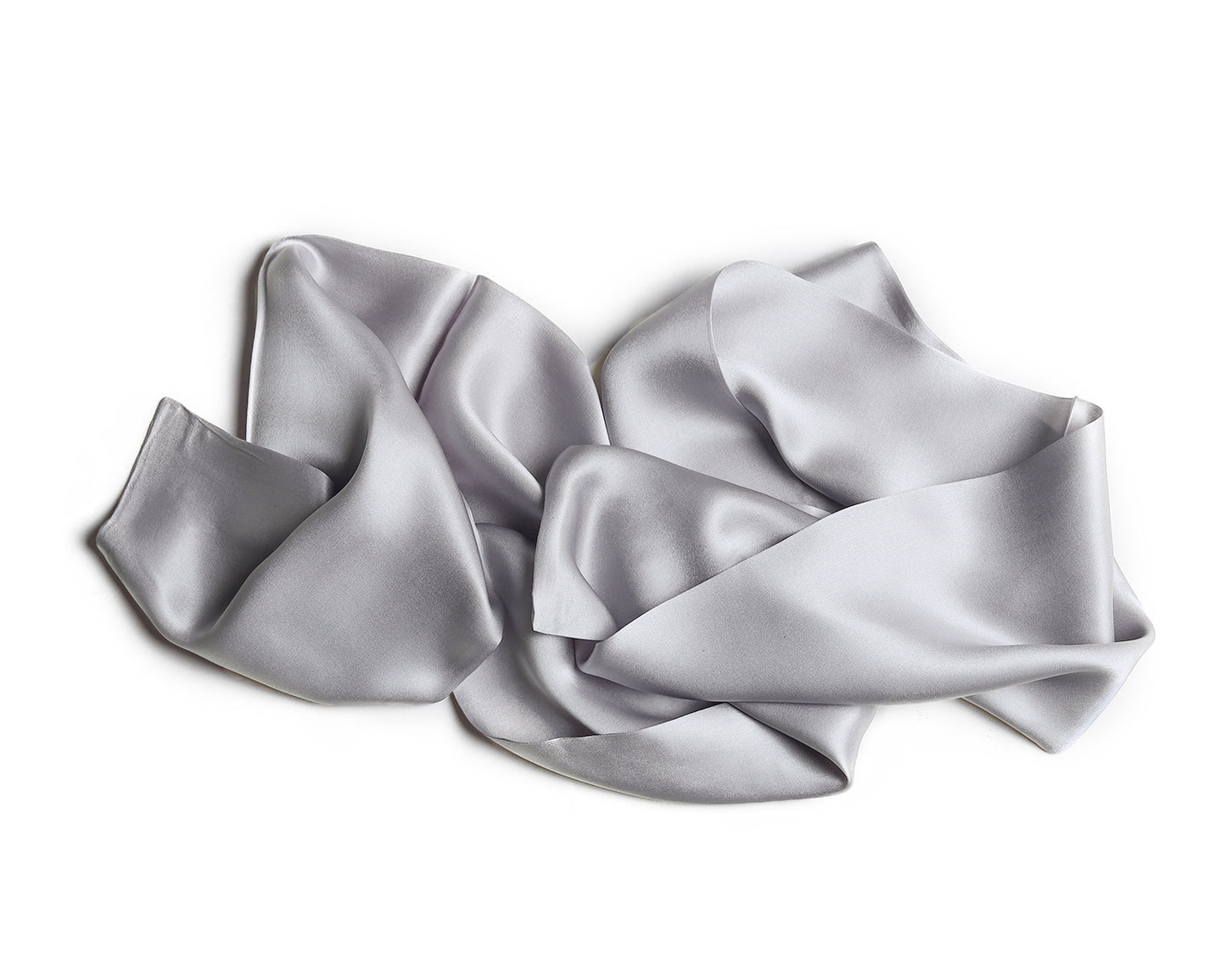 BREEZE NOUTHERLY Women's 100% Pure Mulberry Silk Scarf Double Sided Rectangle Tie Head Neck Waist Strip -17X150 Solid Grey