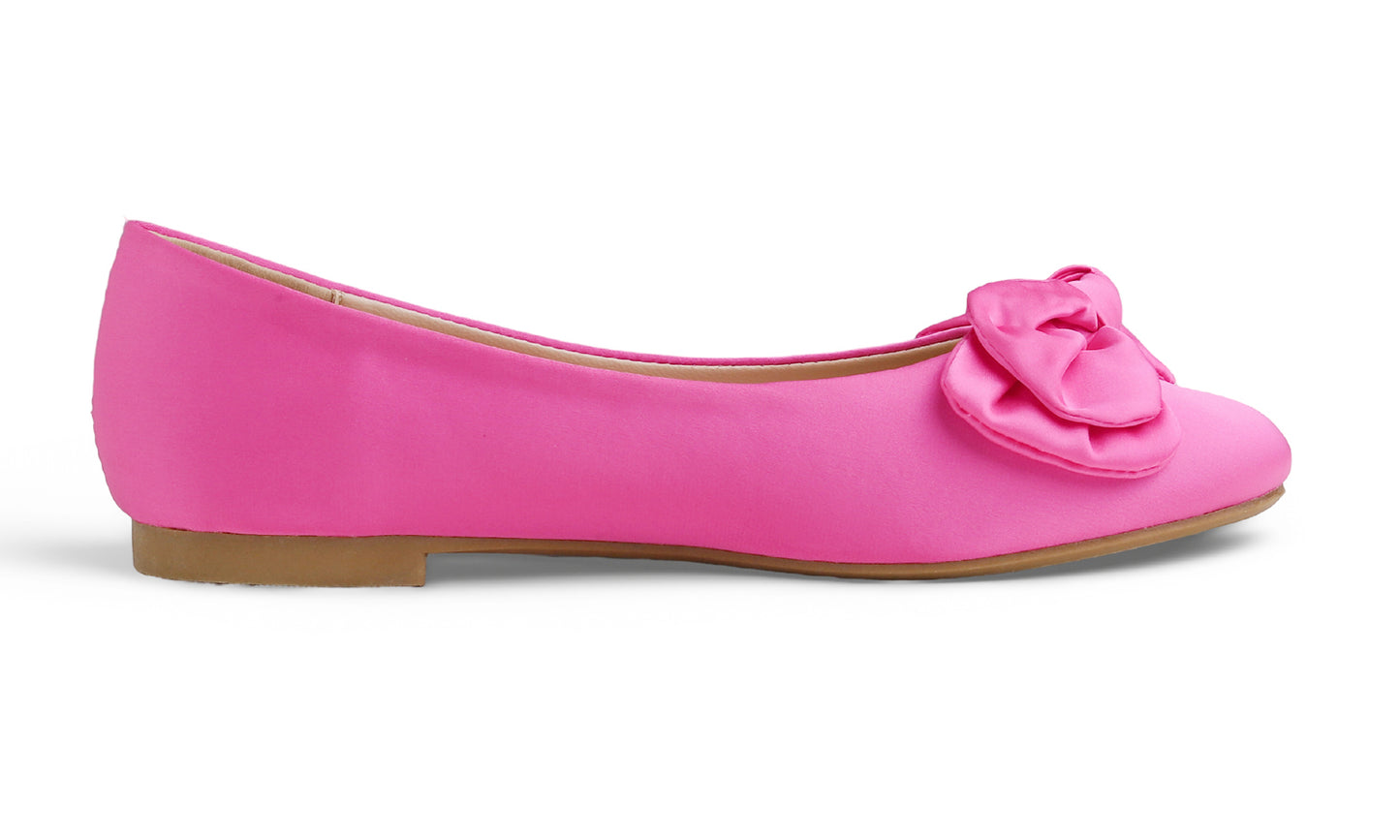 Feversole Women's Round Toe Soft Cute Dress Ballet Flats Satin