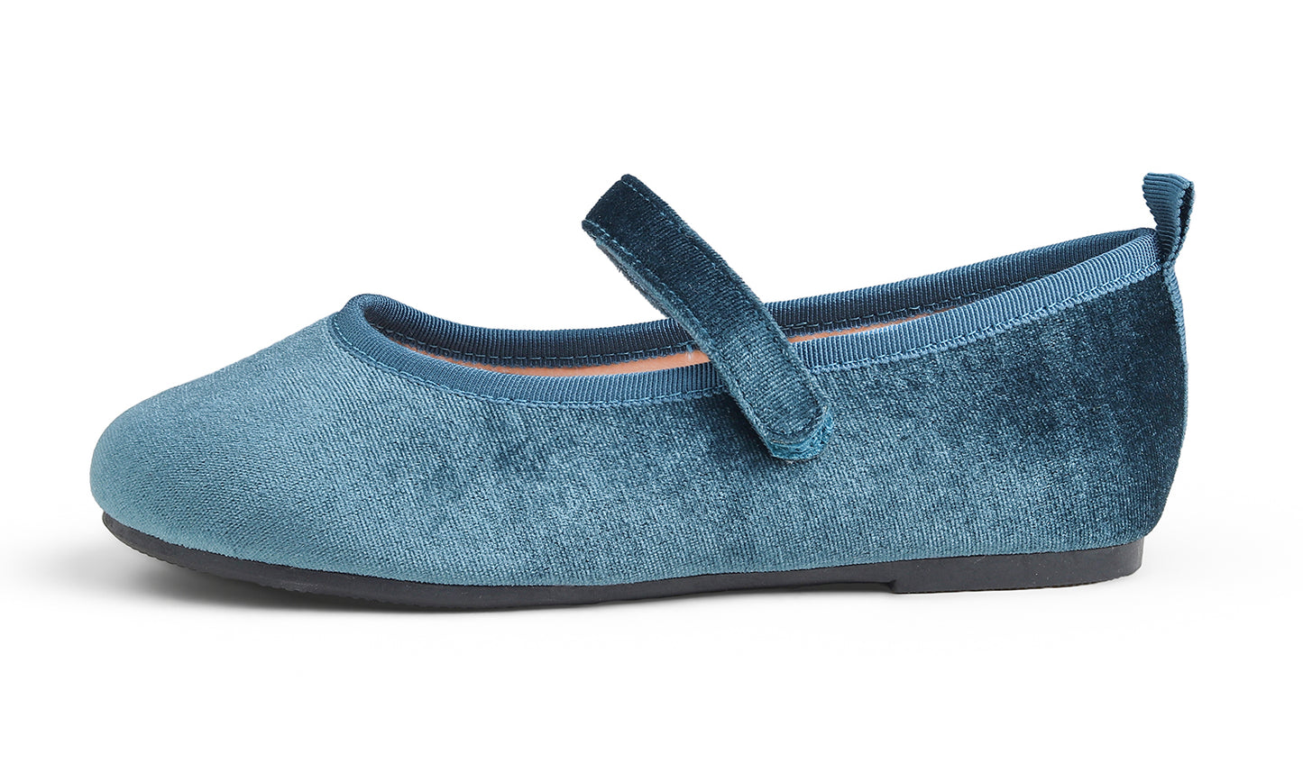 Feversole Girls Cute Dress Mary Jane Shoes Soft Party Holiday Ballet Flats Velvet
