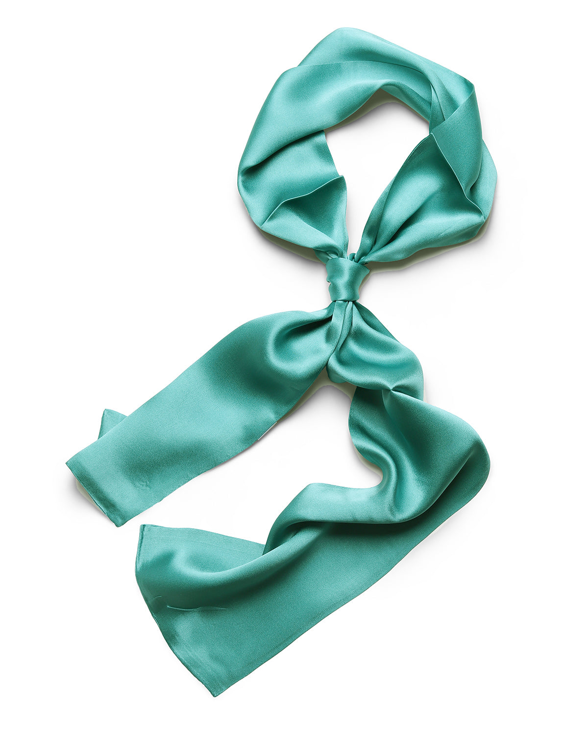 BREEZE NOUTHERLY Women's 100% Pure Mulberry Silk Scarf Double Sided Rectangle Tie Head Neck Waist Strip -17X150 Solid Lake Blue
