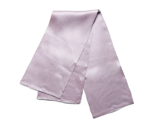 BREEZE NOUTHERLY Women's 100% Pure Mulberry Silk Scarf Double Sided Rectangle Tie Head Neck Waist Strip -17X150 Solid Lilac