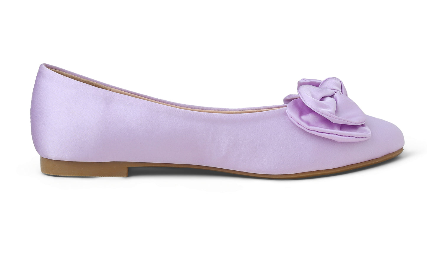 Feversole Women's Round Toe Soft Cute Dress Ballet Flats Satin