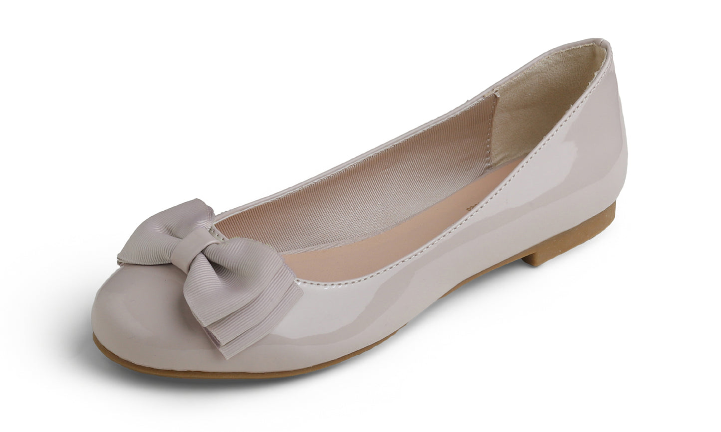Feversole Women's Round Toe Cute Bow Trim Ballet Flats