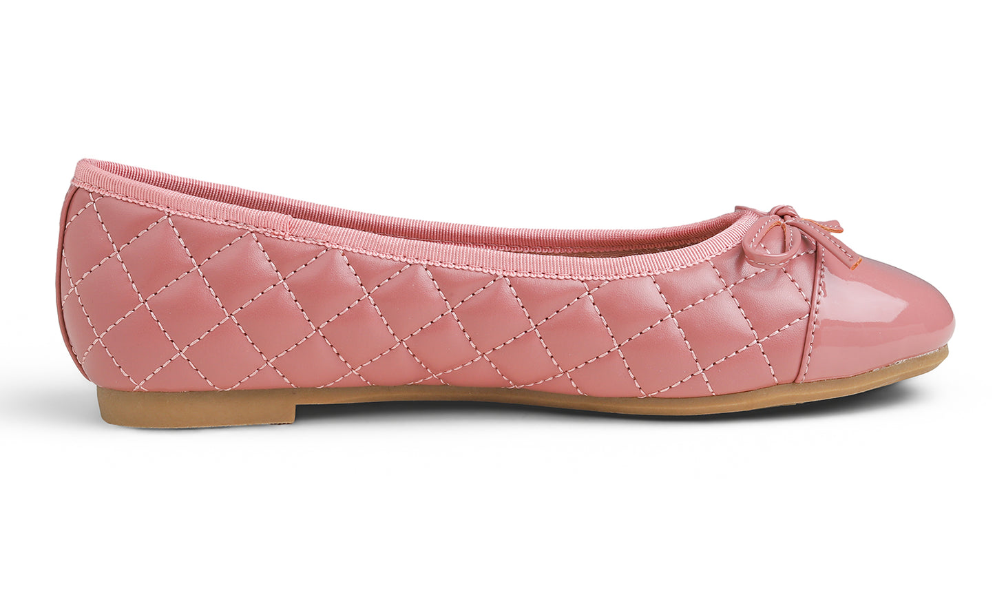 Feversole Women's Bow Tie Fashion Dress Slip On Shoes Round Toe Ballet Flat Quilted Toe Cap