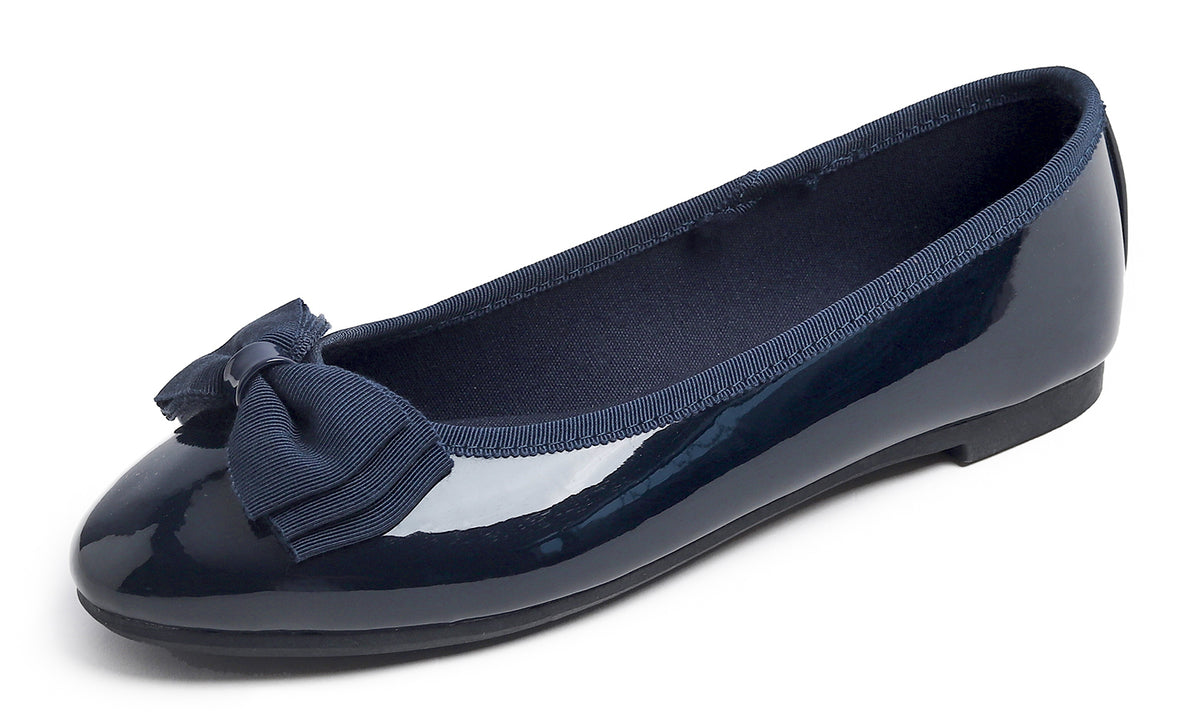 Feversole Women's Round Toe Cute Bow Trim Ballet Flats Dolly Shoes