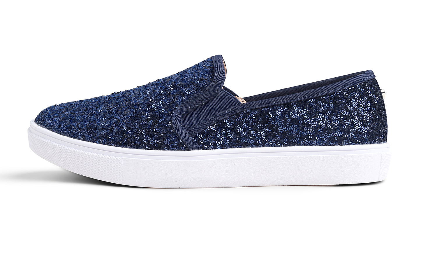 Feversole Women's Fashion Sparkle Sequin Embellished Sneaker Party Holiday Casual Shoes Mini Sequin