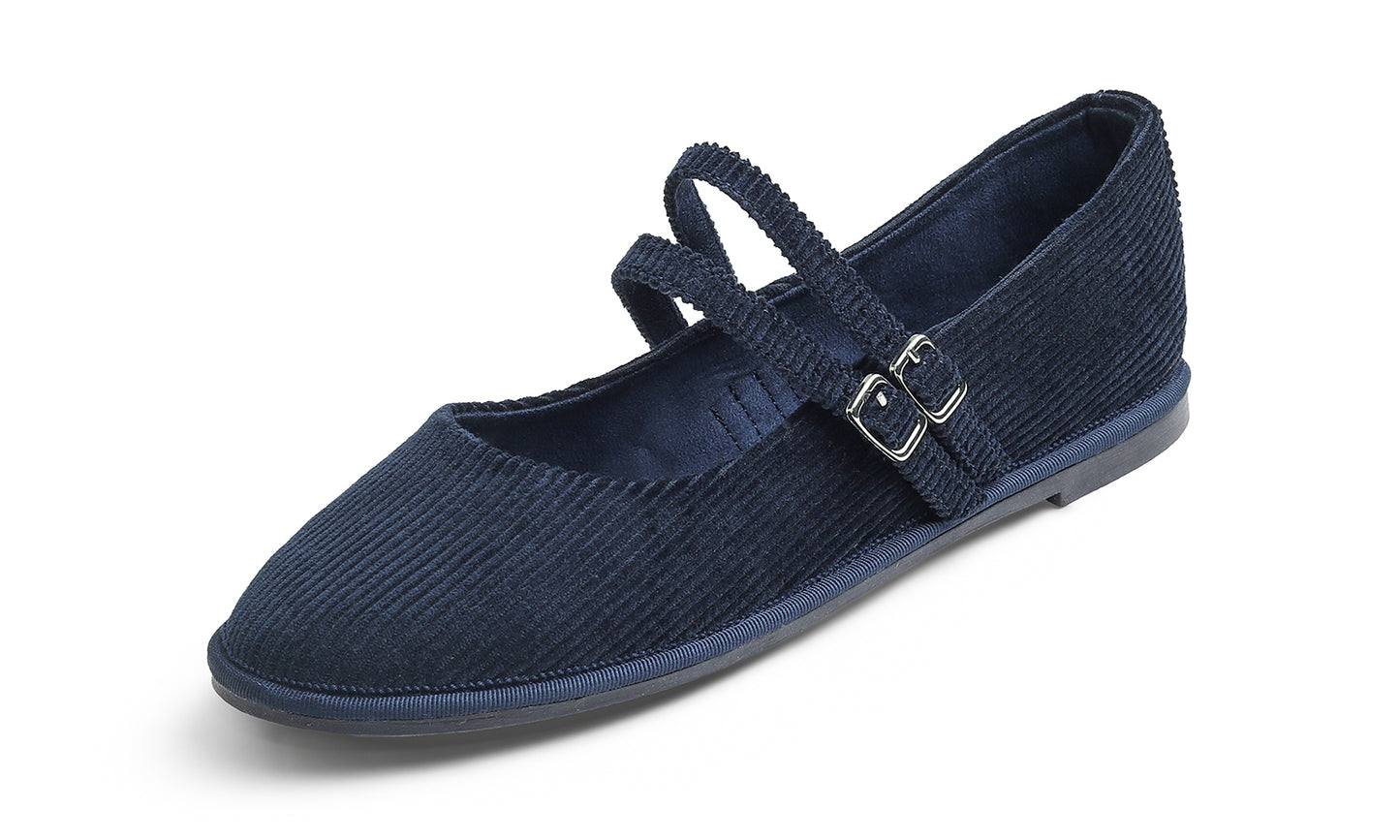 Feversole Women's Soft Classic Mary Jane Memory Foam Cushioned Comfort Round Toe Metal Buckle Flats Walking Shoes