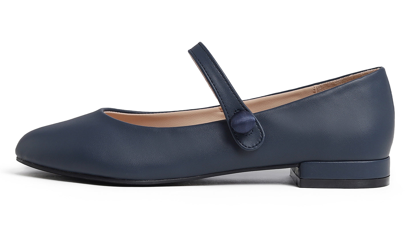 Feversole Mary Jane Flat - Navy