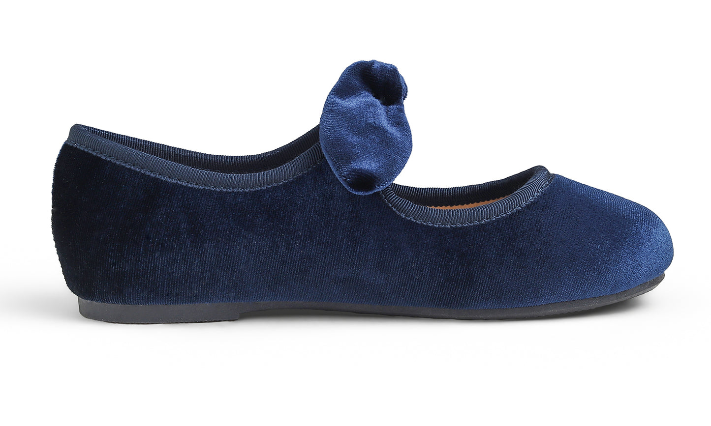 Feversole Girls Cute Dress Mary Jane Shoes Little Kids Casual Buckle Strap Flats Velvet Bow Elastic