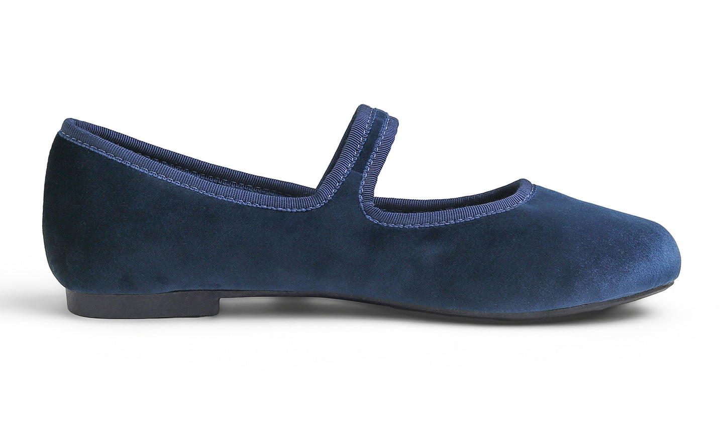 Feversole Women's Soft Cushion Extra Padded Comfort Round Toe Mary Jane Metal Buckle Fashion Ballet Flats Walking Shoes Velvet Vegan Lining