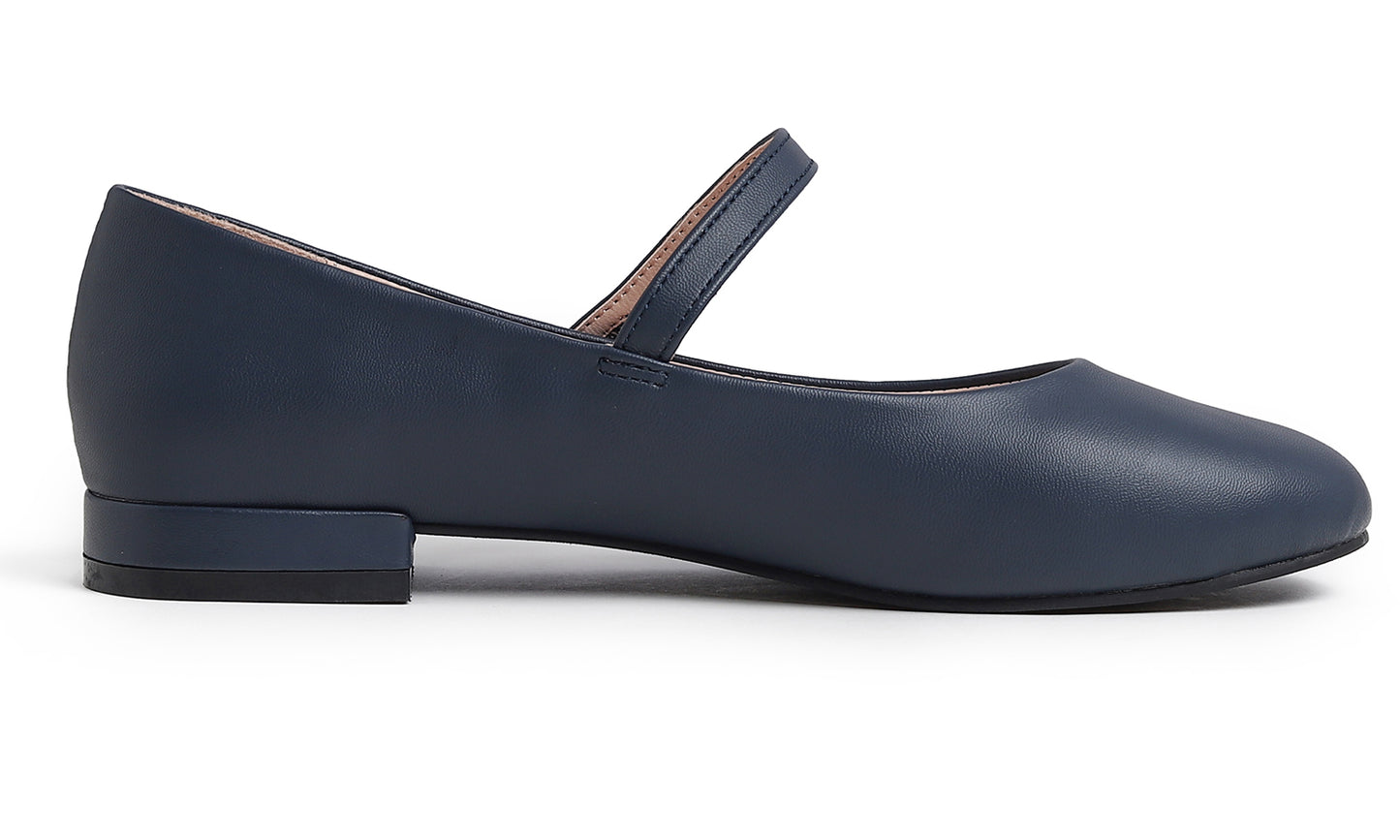 Feversole Mary Jane Flat - Navy