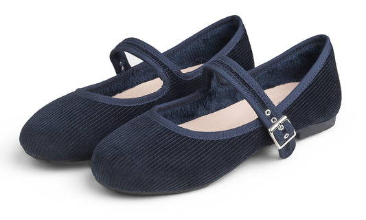 Feversole Women's Soft Cushion Extra Padded Comfort Round Toe Mary Jane Breathable Fabric Fashion Ballet Flats Walking Shoes Corduroy