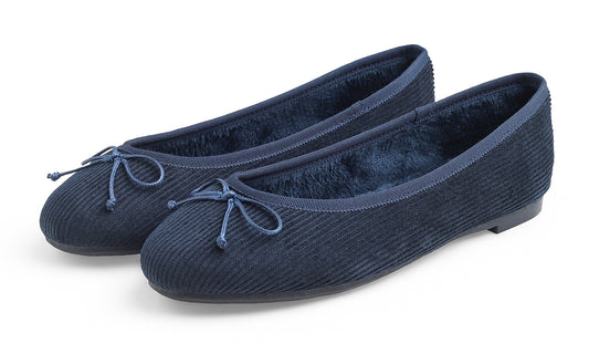 Feversole Women's Ultra Soft Colorful Memory Foam Cushioned Faux Suede Home Ballet Flats Corduroy Bold