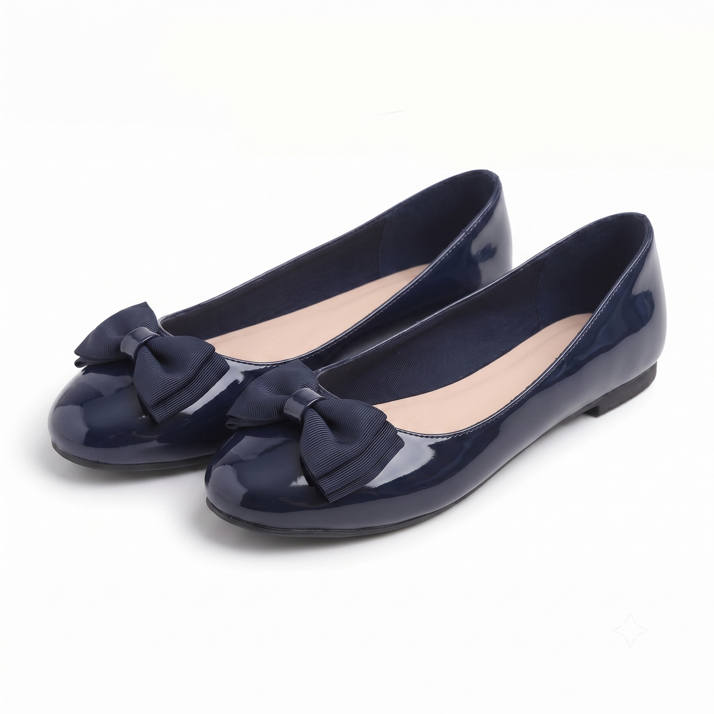 Feversole Women's Round Toe Cute Bow Trim Ballet Flats