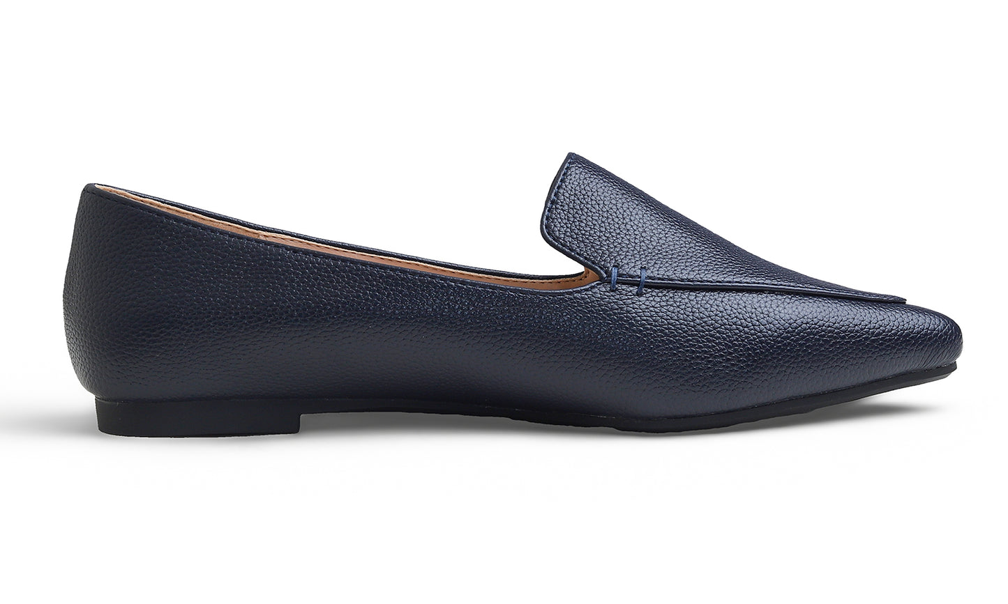 Feversole Women's Loafer Flat Pointed Fashion Slip On Comfort Driving Office Shoes Vegan Grain
