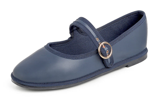 Feversole Women's Soft Classic Mary Jane Memory Foam Cushioned Comfort Round Toe Metal Buckle Flats Walking Shoes