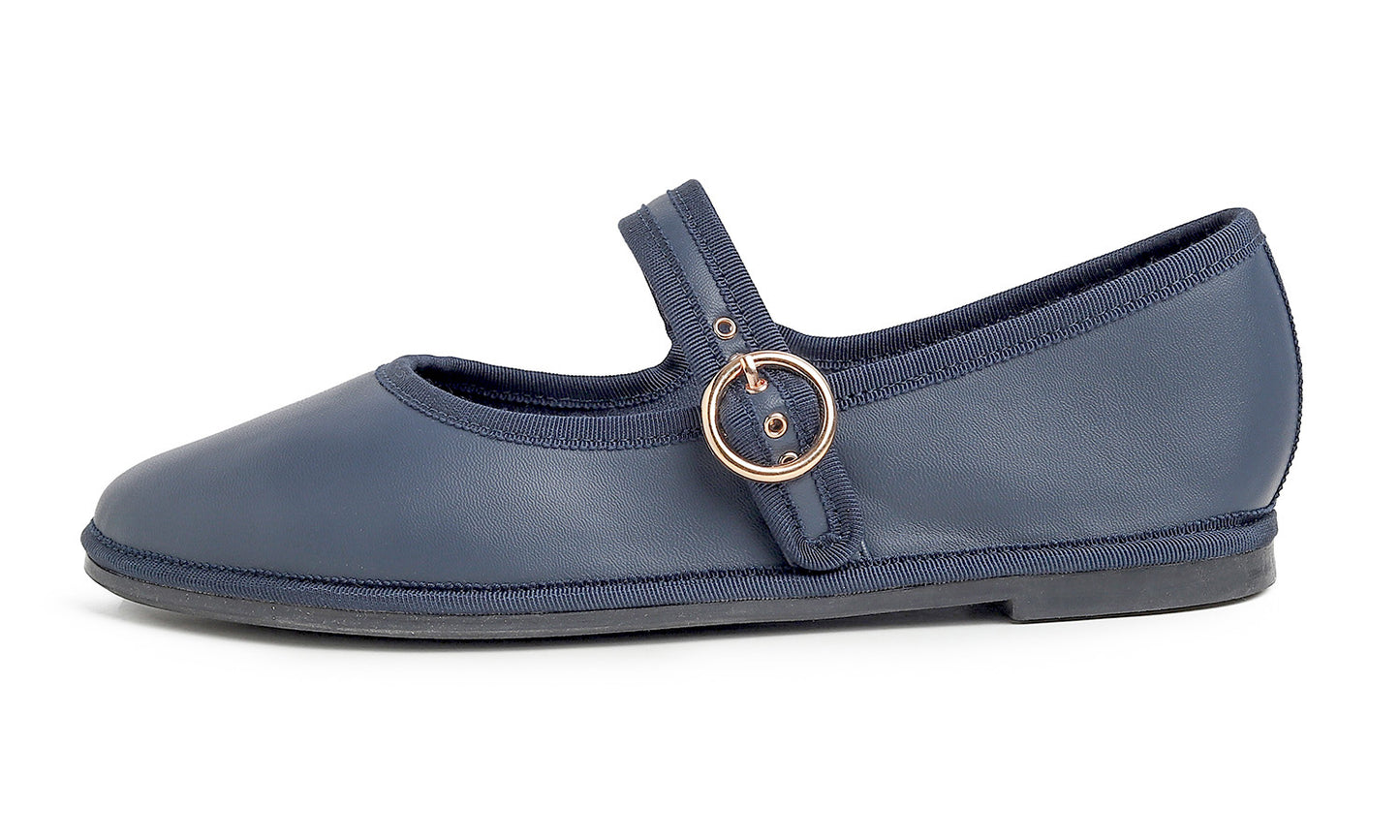Feversole Women's Soft Classic Mary Jane Memory Foam Cushioned Comfort Round Toe Metal Buckle Flats Walking Shoes