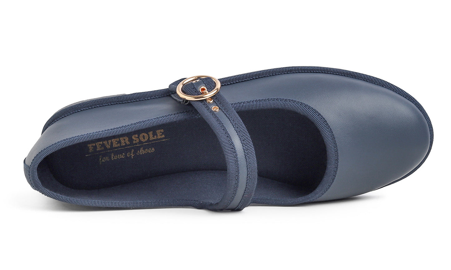 Feversole Women's Soft Classic Mary Jane Memory Foam Cushioned Comfort Round Toe Metal Buckle Flats Walking Shoes