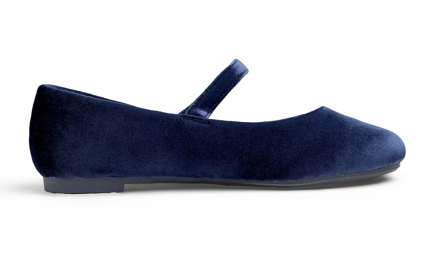 Feversole Women's Mary Jane Fashion Round Toe Easy Buckle Slip On Flats Velvet Fur Lined
