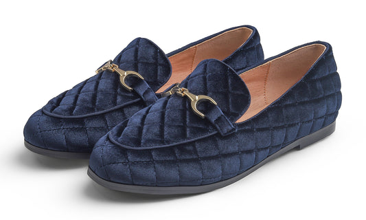 Feversole Women's Fashion Comfortable Penny Loafer Buckle Dressy Shoes Velvet Quilted