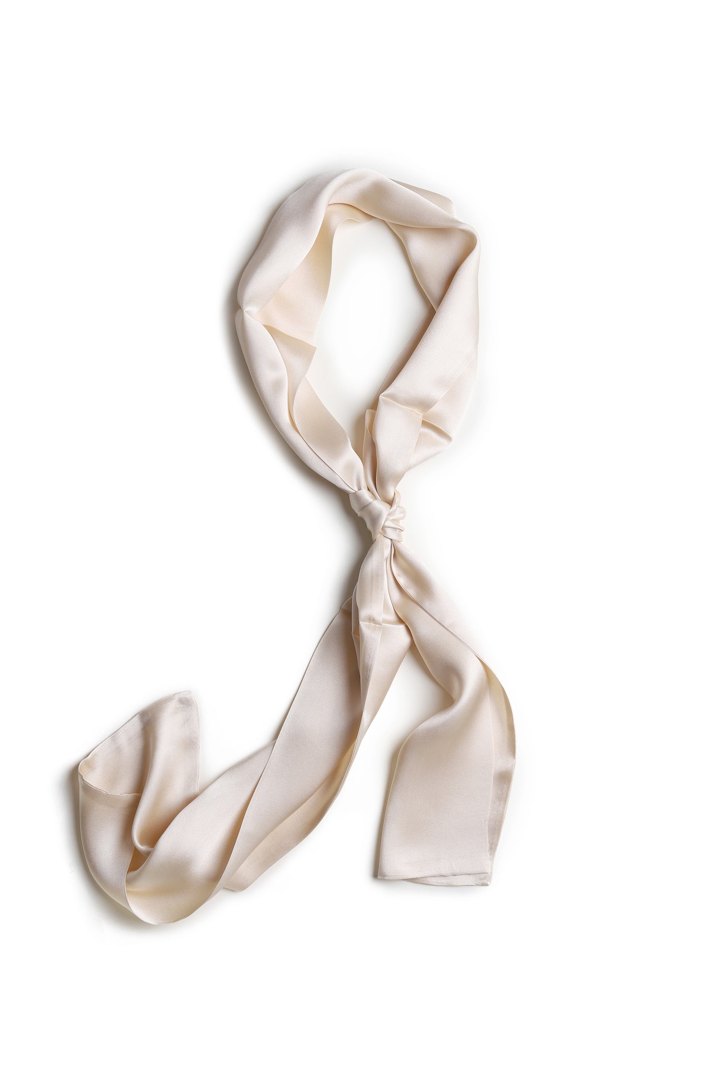 BREEZE NOUTHERLY Women's 100% Pure Mulberry Silk Scarf Double Sided Rectangle Tie Head Neck Waist Strip -17X150 Solid Nude
