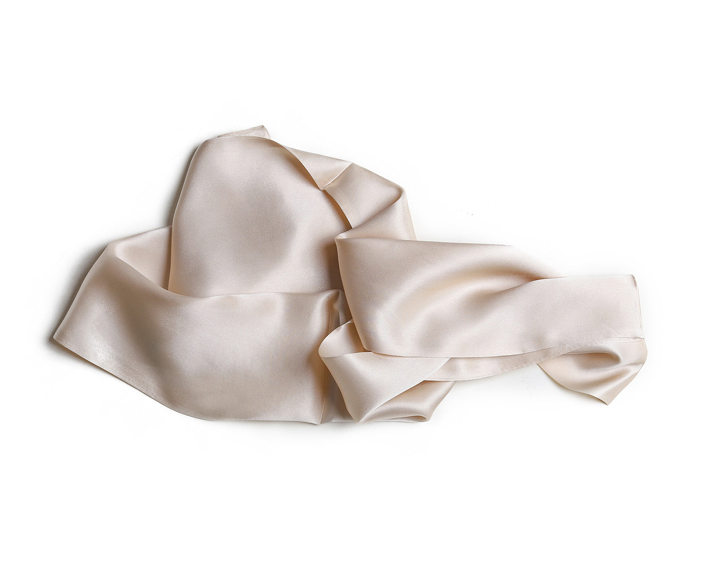 BREEZE NOUTHERLY Women's 100% Pure Mulberry Silk Scarf Double Sided Rectangle Tie Head Neck Waist Strip -17X150 Solid Nude