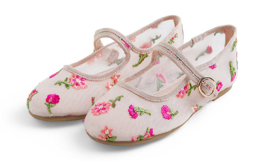 Feversole Girls Cute Dress Mary Jane Shoes Soft Lace Breathable Ballet Flats