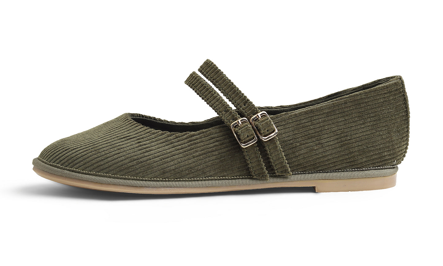 Feversole Women's Soft Classic Mary Jane Memory Foam Cushioned Comfort Round Toe Metal Buckle Flats Walking Shoes