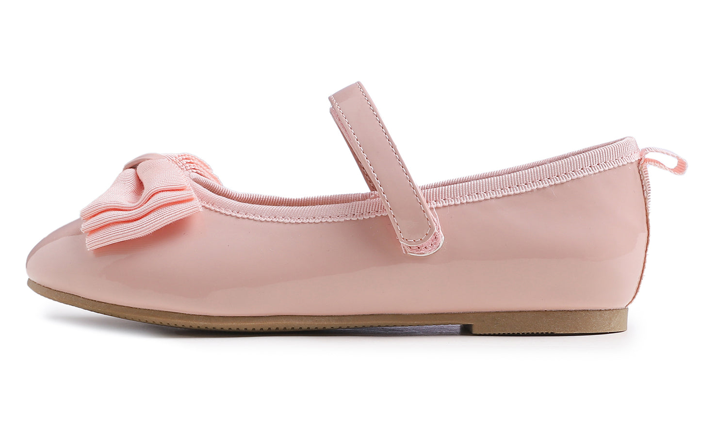 Feversole Girls Cute Dress Mary Jane Shoes Soft Party Holiday Ballet Bow Tie Patent Vegan Leather