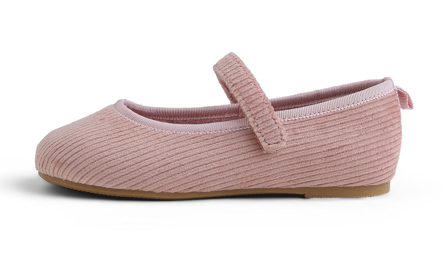 Feversole Girls Cute Dress Mary Jane Shoes Soft Sunday Holiday Ballet Flats Corduroy