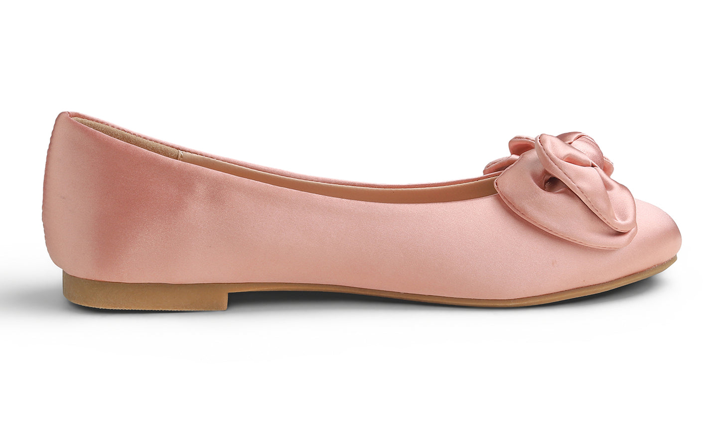 Feversole Women's Round Toe Soft Cute Dress Ballet Flats Satin