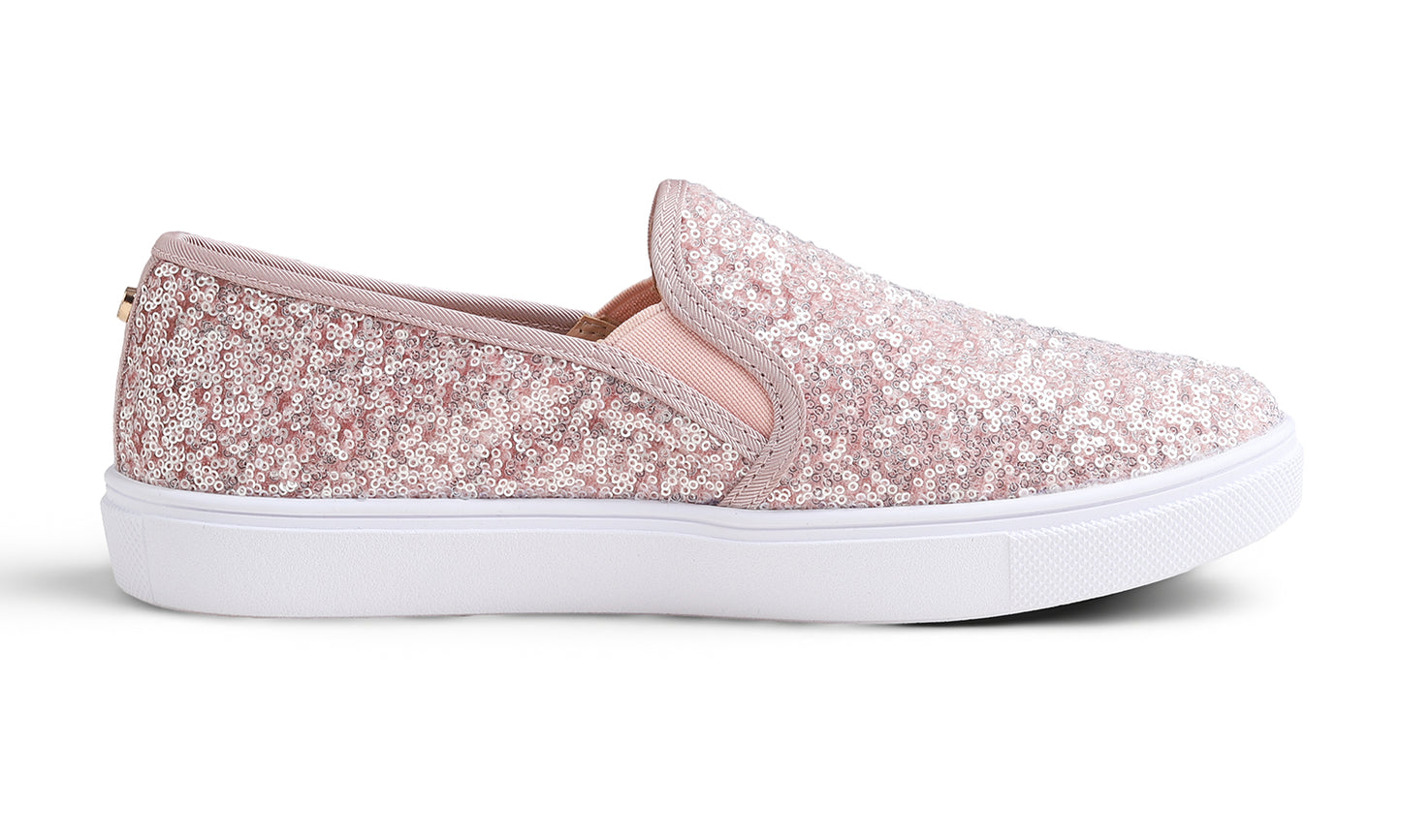 Feversole Women's Fashion Sparkle Sequin Embellished Sneaker Party Holiday Casual Shoes Mini Sequin
