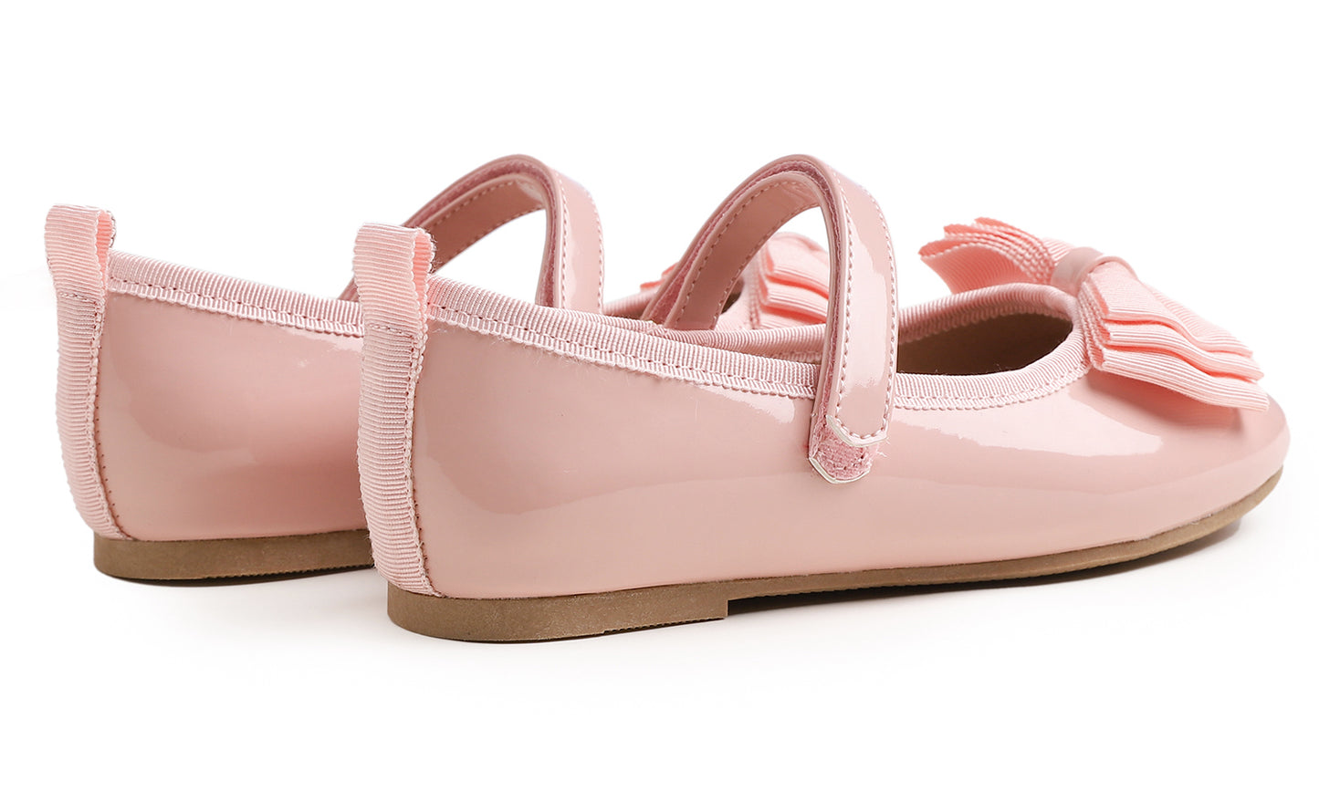 Feversole Girls Cute Dress Mary Jane Shoes Soft Party Holiday Ballet Bow Tie Patent Vegan Leather