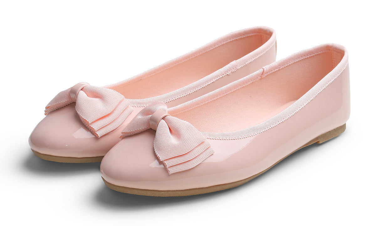Feversole Women's Round Toe Cute Bow Trim Ballet Flats Dolly Shoes