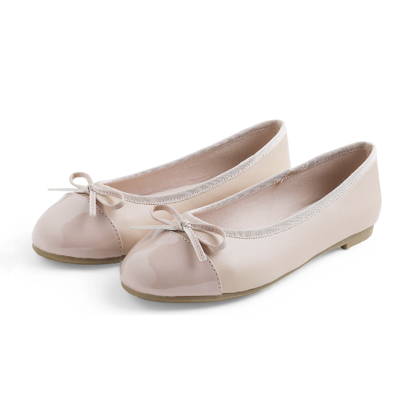 Feversole Women's Bow Tie Fashion Dress Slip On Shoes Round Toe Ballet Flat Patent Toe Cap