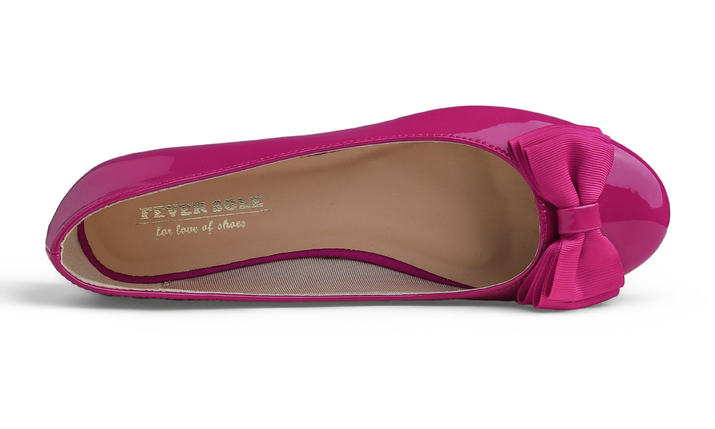 Feversole Women's Round Toe Cute Bow Trim Ballet Flats