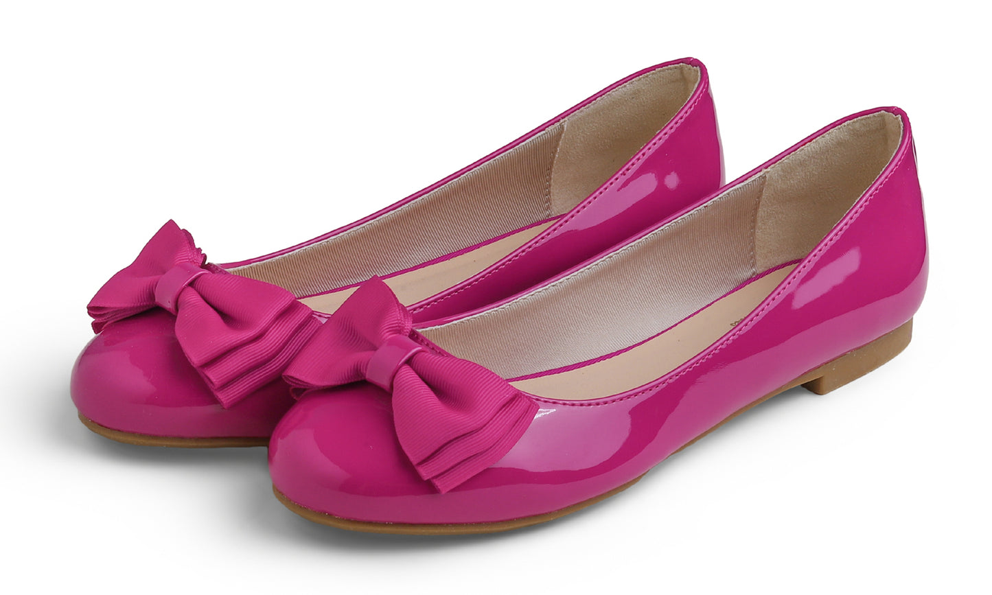 Feversole Women's Round Toe Cute Bow Trim Ballet Flats