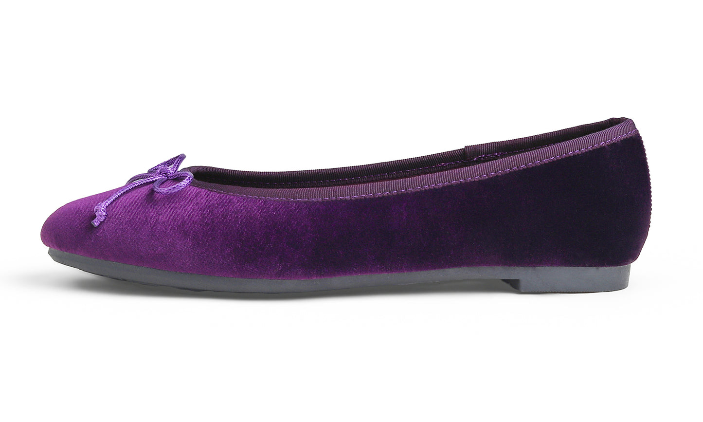 Feversole Women's Ultra Soft Colorful Memory Foam Cushioned Faux Suede Home Ballet Flats Velvet