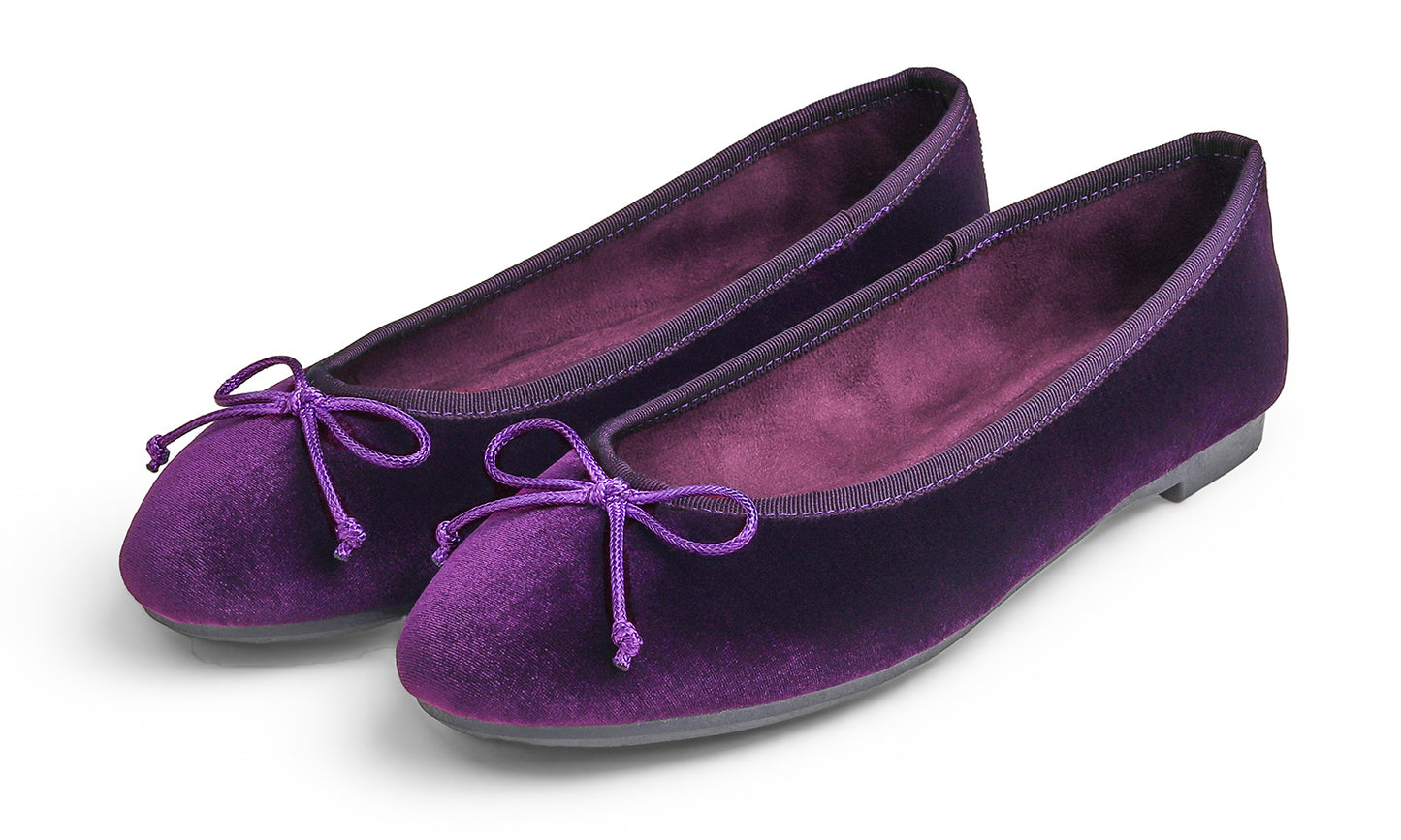 Feversole Women's Ultra Soft Colorful Memory Foam Cushioned Faux Suede Home Ballet Flats Velvet