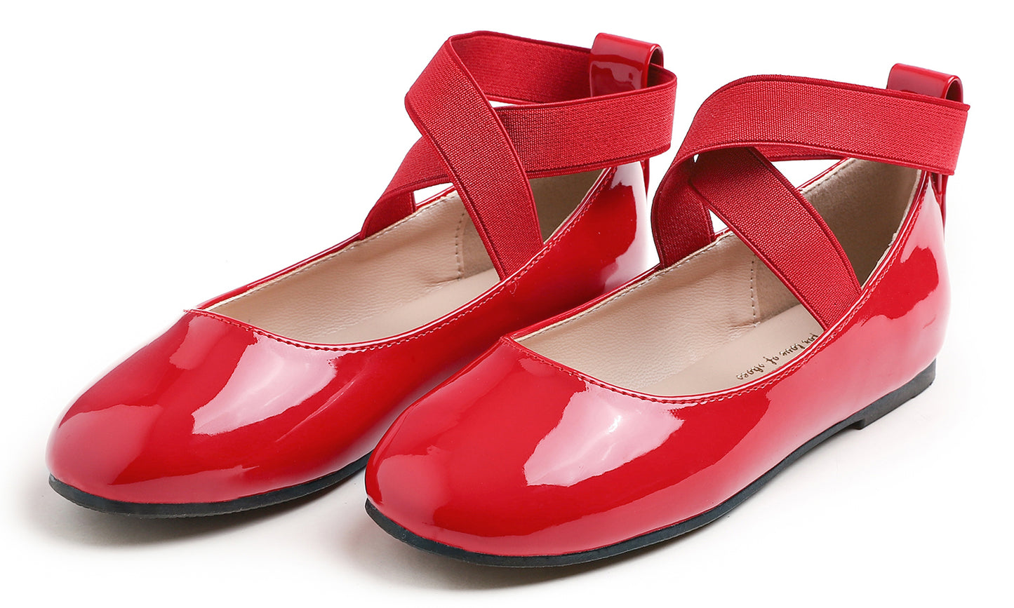 Feversole Girls Cute Dress Mary Jane Shoes Soft Party Holiday Ballet Flats Ankle Strap Vegan Leather
